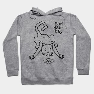 Rude Cat Puking Bad Hair Day Rude Cats Fan Hoodie